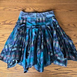 Marithé Francois Girbaud skirt asymmetrical multi-colored EU 38 cotton exc cond